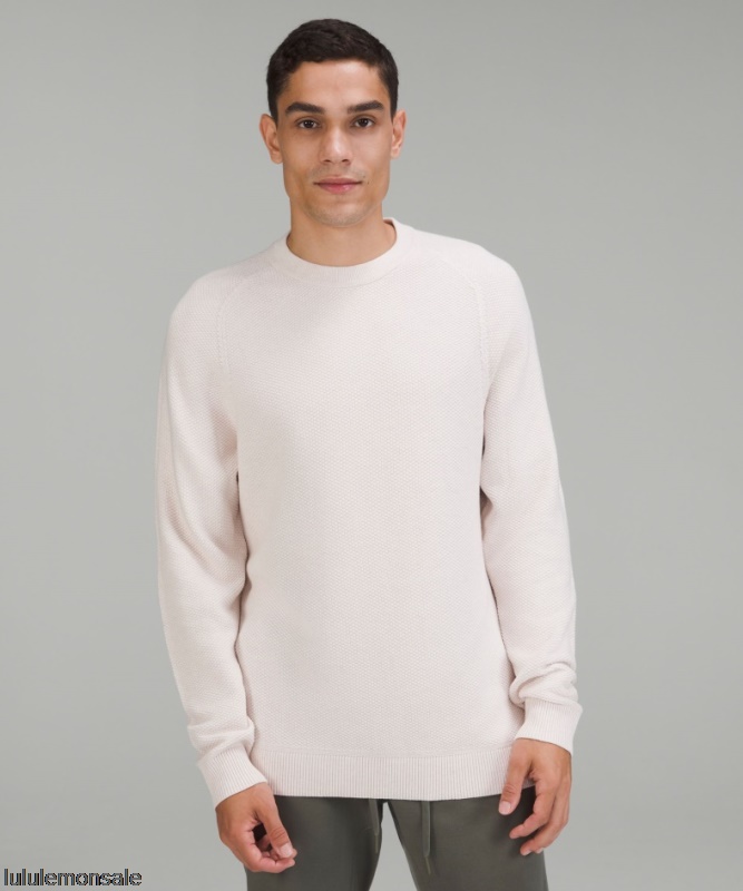 Lululemon Deutschland DELULU932 | Natur Elfenbein Meliert Strickpullover Mit Rundhalsausschnitt Und Textur